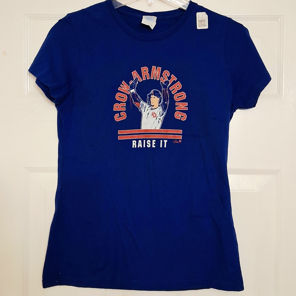 Chicago Cubs Pete Crow-Armstrong Ladies Tee Size Small Blue